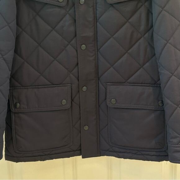 Black Brown 1928 Navy Quilted Field Barn Jacket Size Medium - Picture 2 of 10